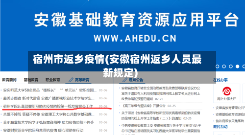 宿州市返乡疫情(安徽宿州返乡人员最新规定)-第1张图片